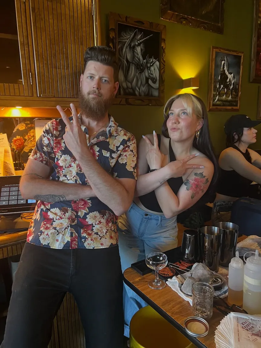 Your bar catering dream team pictured at a cocktail competetition at the Tiny Pony in Yucca Valley.
